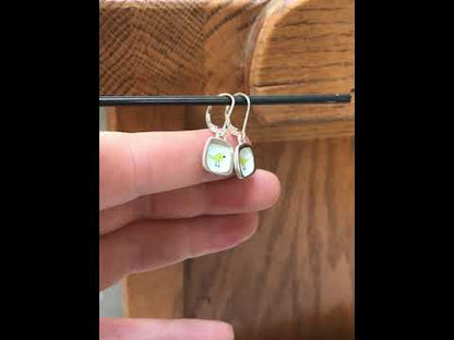 Songbird Lever Back Earrings Made with Sterling Silver and Vitreous Enamel