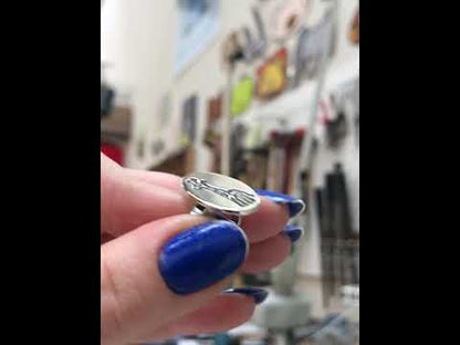 Oval Sterling Silver Giraffe Ring - Giraffe Jewelry