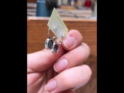 Modern Sterling Silver Half Diamond Post Earrings