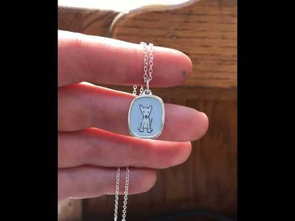 Very Good Dog Enamel Necklace - Sterling Silver and Enamel Pendant on Adjustable Chain