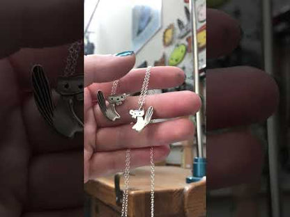 Sterling Silver Mother Daughter Beaver Necklaces