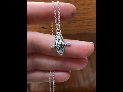 Sterling Silver Kayaking Seal Necklace - Otter in a Kayak Pendant