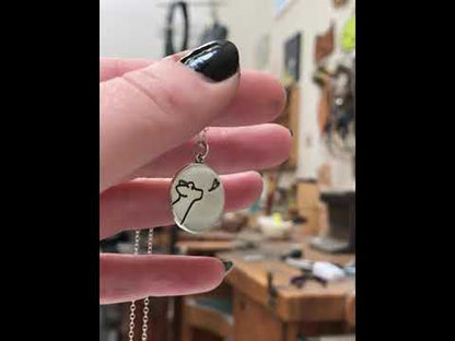 Reversible Sterling Silver Cat Charm and Dog Charm Necklace on Adjustable Chain