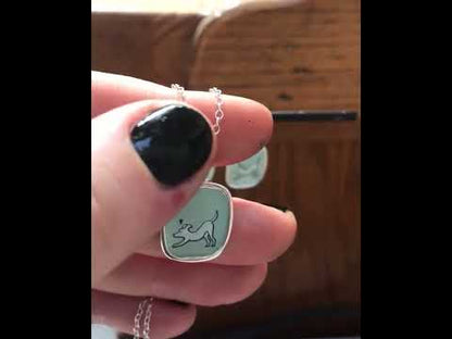 Playful Dog Necklace in Sterling Silver and Enamel