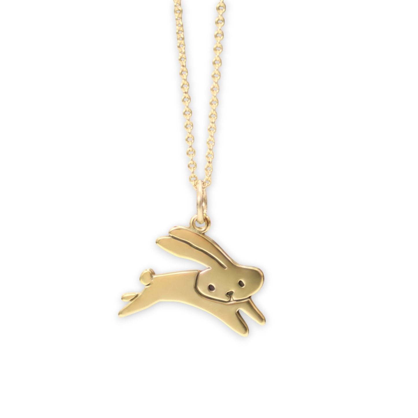 Gold Dipped Jumping Bunny Charm Necklace