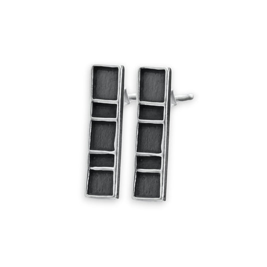 Modern Geometric Posts - Sterling Silver Minimalist Stud Earrings