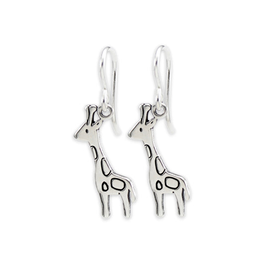 Sterling Silver Giraffe Earrings - Giraffe Jewelry