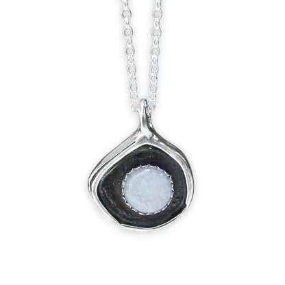 Sterling Silver and Moonstone Organic Shaped Wrap Pendant