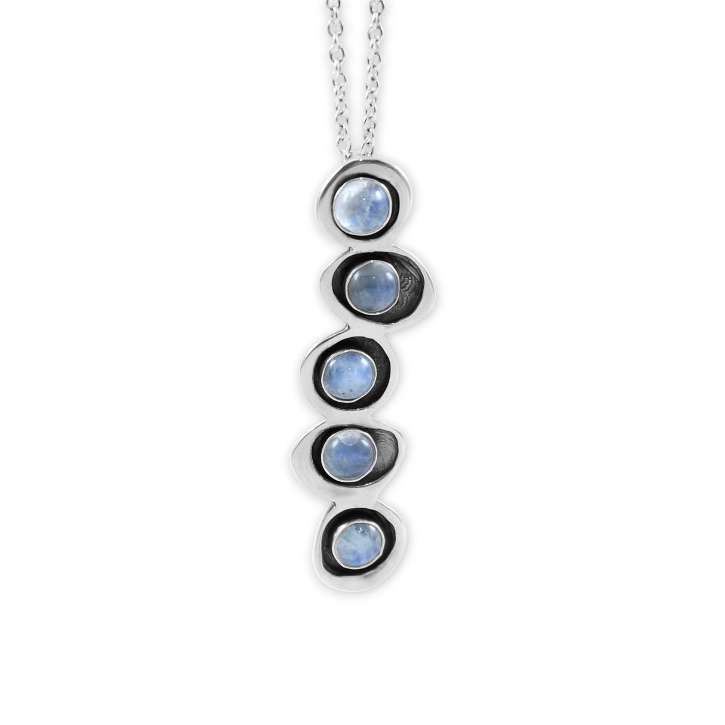 Rainbow Moonstone Necklace - Cascading Moonstone Gemstone Pendant