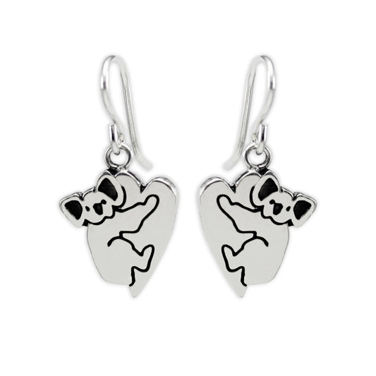 Sterling Silver Koala Earrings - Koala Bear Earrings