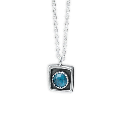 Faceted Teal Kyanite Necklace on Adjustable Chain