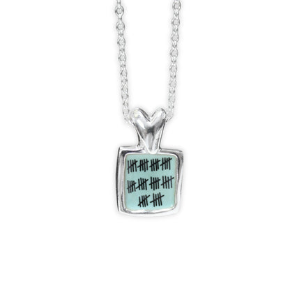 Anniversary Heart Necklace with Custom Number of Tally Marks