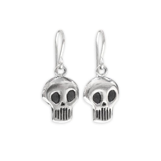 Sterling Silver Skull Earrings