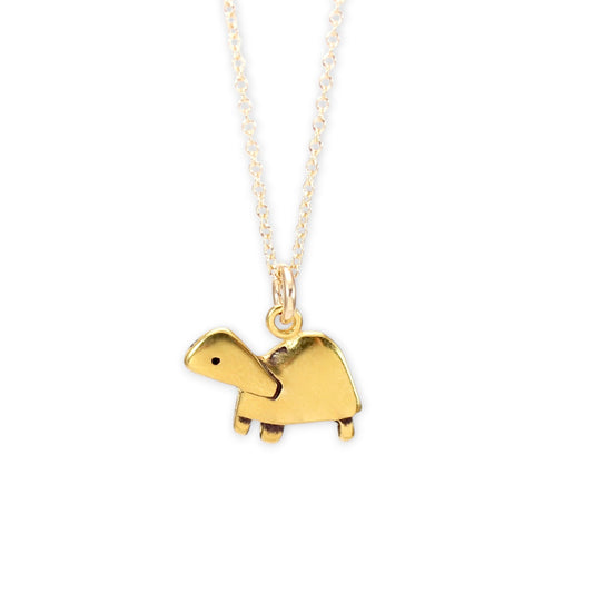 Tiny Gold Turtle Necklace