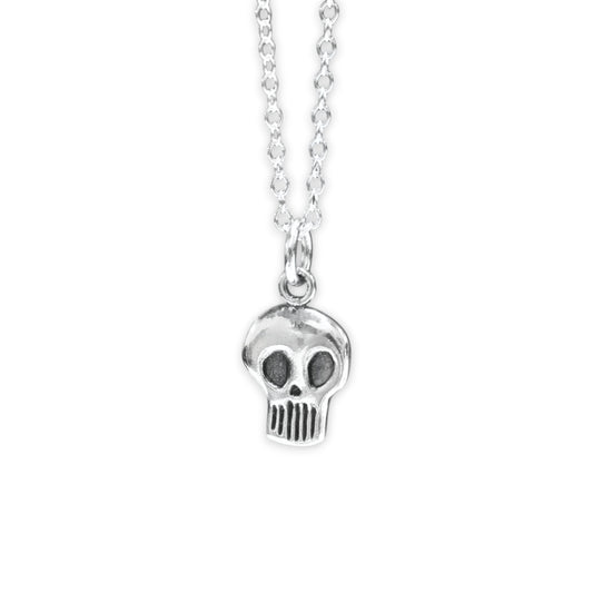 Sterling Silver Skull Necklace on an Adjustable Chain