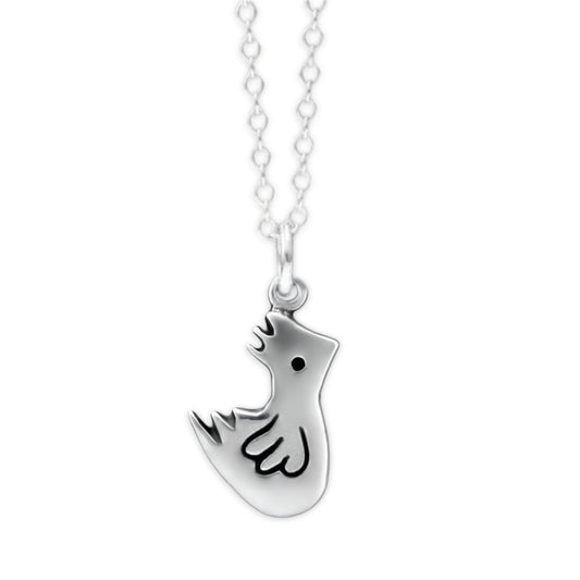 Sterling Silver Little Chicken Charm Necklace on Adjustable Chain