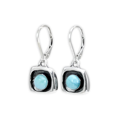 Small Opaque Blue Larimar Dangle Earrings