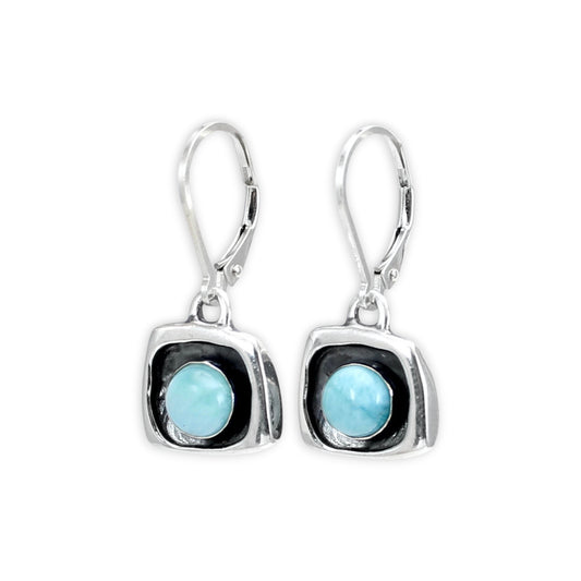 Small Opaque Blue Larimar Dangle Earrings