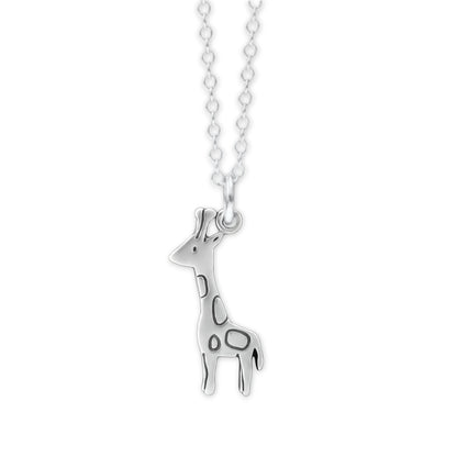 Sterling Silver Giraffe Charm Necklace on an Adjustable Chain