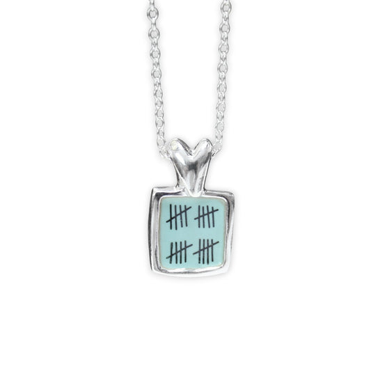 Anniversary Heart Necklace with Custom Number of Tally Marks