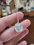 Sterling Silver "wildflowers don't care where they grow" Pendant on Adjustable Chain