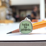 Talks to Plants Charm Pendant in Sterling Silver and Enamel