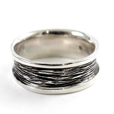 Woodsy Sterling Silver Band Ring - Comfortable Band Ring