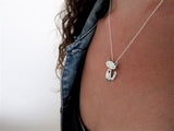 Sterling Silver Alley Cat Charm Necklace on Adjustable Sterling Chain