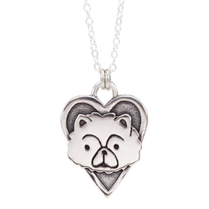 Sterling Silver Chow Chow Necklace on Sterling Chain