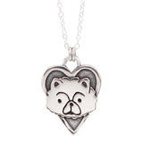 Sterling Silver Chow Chow Charm Necklace on Adjustable Sterling Chain - Samoyed, Lapphund, Keeshond, Malamute, American Eskimo Dog Charm