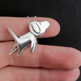 Sterling Silver Jumping Dog Charm Necklace on Adjustable Sterling Chain
