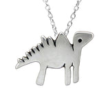 Sterling Silver Dinosaur Charm Necklace on Adjustable Sterling Chain