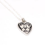 Silver French Bulldog Charm Necklace on Adjustable Sterling Chain - Frenchie Pendant - Boston Terrier Charm