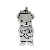 Sterling Silver Honey Bear Charm Necklace on Adjustable sterling Chain