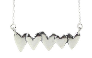 Sterling Silver Hearts on Parade Necklace
