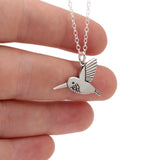 Sterling Silver Hummingbird Charm Necklace on Adjustable Sterling Chain