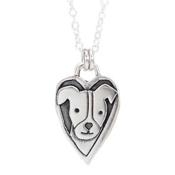 Sterling Silver Jack Russell Terrier Charm Necklace on Adjustable Sterling Chain - Terrier Dog Breed Charm