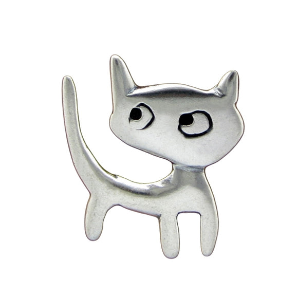 Sterling Silver Kitten Charm Necklace on Adjustable Sterling Chain