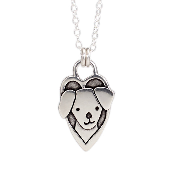Sterling Silver Labrador Retriever Charm Necklace on Adjustable Sterling Chain