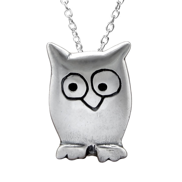 Silver chain with an owl sale charm