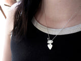 Sterling Silver Orbit Heart Charm Necklace on Adjustable Sterling Chain