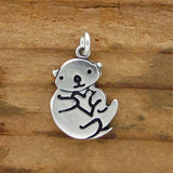 Sterling Silver Otter Charm Necklace on an Adjustable Sterling Chain