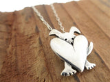 Sterling Silver Peek-a-Dog Charm Necklace on an Adjustable Sterling Chain