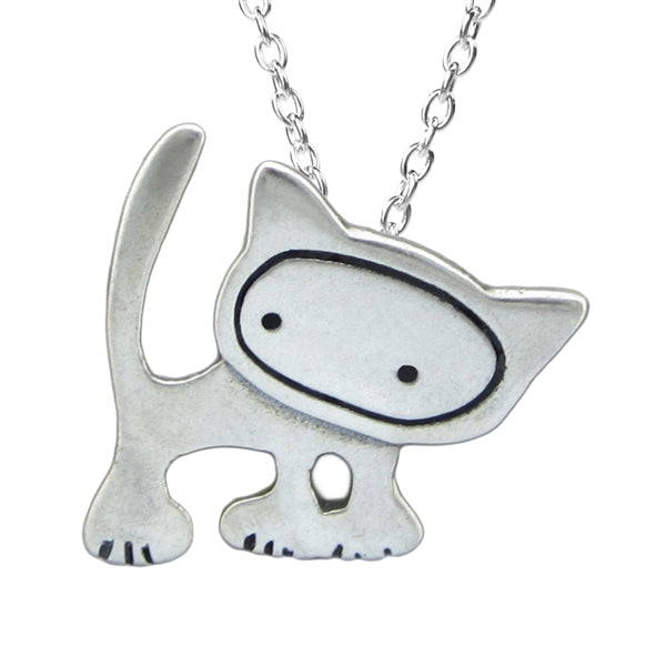 Tiny Sneaky Cat Charm Necklace - Small, Detailed and Adorable! Cat Jew –  Mark Poulin Jewelry