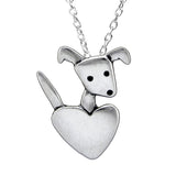 Sterling Silver Pocket Pup Charm Necklace on an Adjustable Sterling Chain