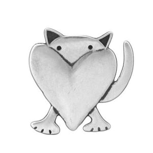 Sterling Silver Peek-a-Cat Necklace Charm on an Adjustable Sterling Chain