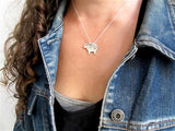 Sterling Silver Cat and Capybara Charm Necklace on Adjustable Sterling Chain