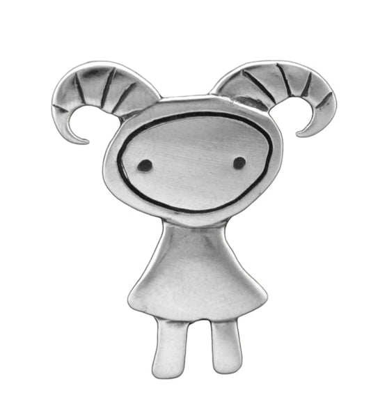 Sterling Silver Aries Charm Necklace on Adjustable Chain