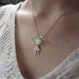 Sterling Silver Aries Charm Necklace on Adjustable Sterling Chain