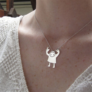 Sterling Silver Cancer Zodiac Charm Necklace on Adjustable Sterling Chain